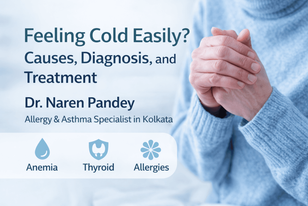 Feeling cold easily explained with medical causes such as anemia, thyroid disorders, and allergies by Dr. Naren Pandey, Allergy & Asthma Specialist in Kolkata