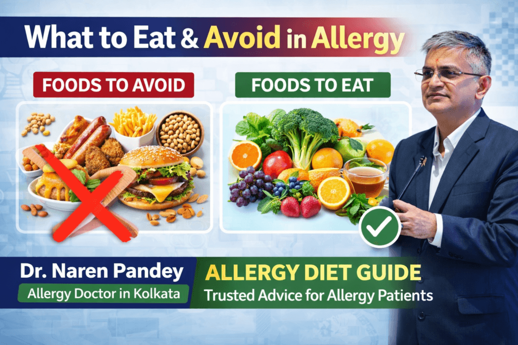 Allergy diet foods to eat and avoid explained by Dr Naren Pandey allergy doctor in Kolkata
