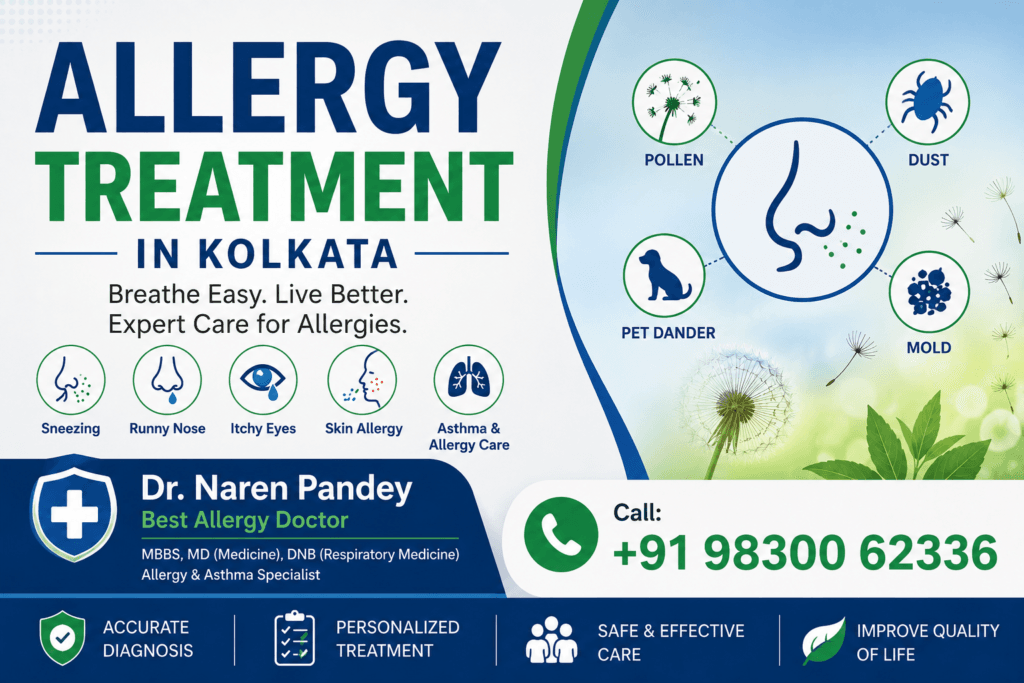 Allergy Treatment in Kolkata by Dr. Naren Pandey - Best Allergy Doctor specialising in Skin Allergy, Asthma, Rhinitis and Immunotherapy